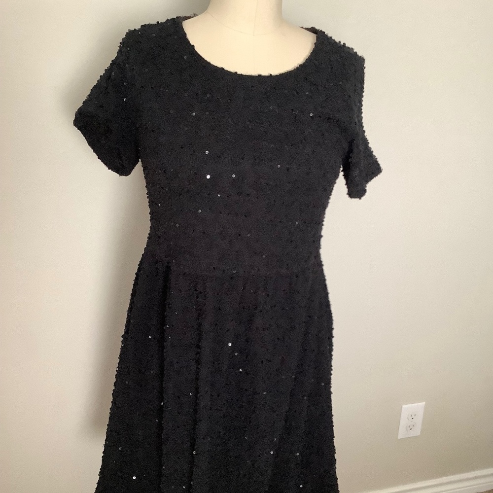 Knit dress w sequin accents 1X